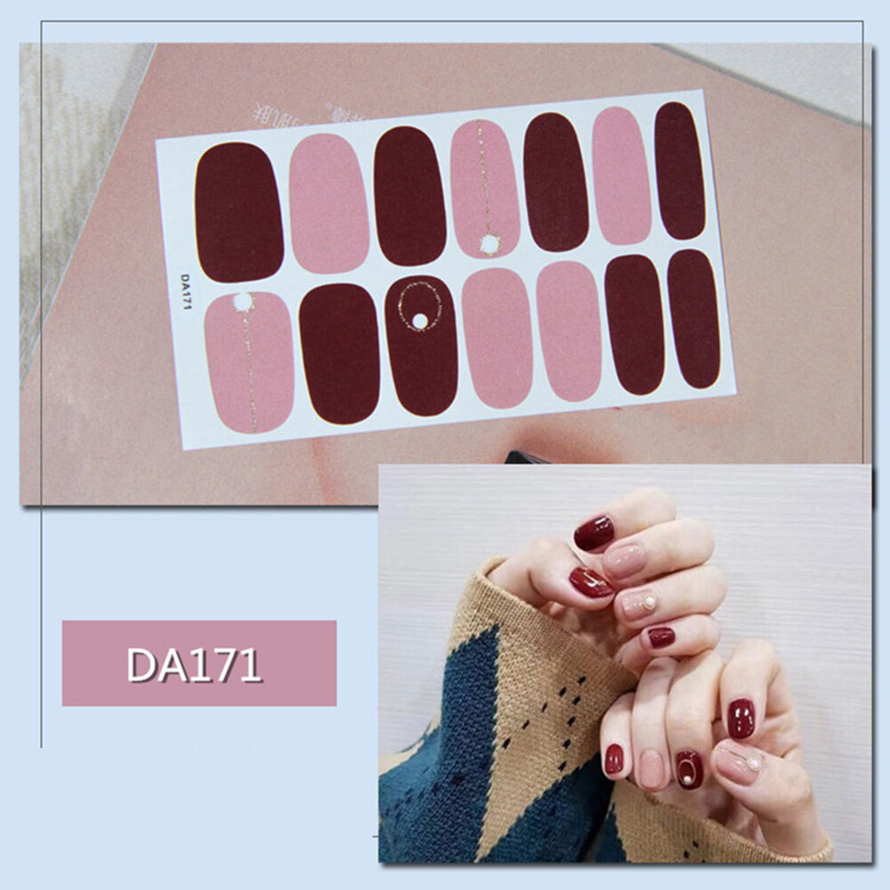 Gel Nail Stickers Full Nail Wraps Semi Cured Gel Nail Strips Polish Glitter*
