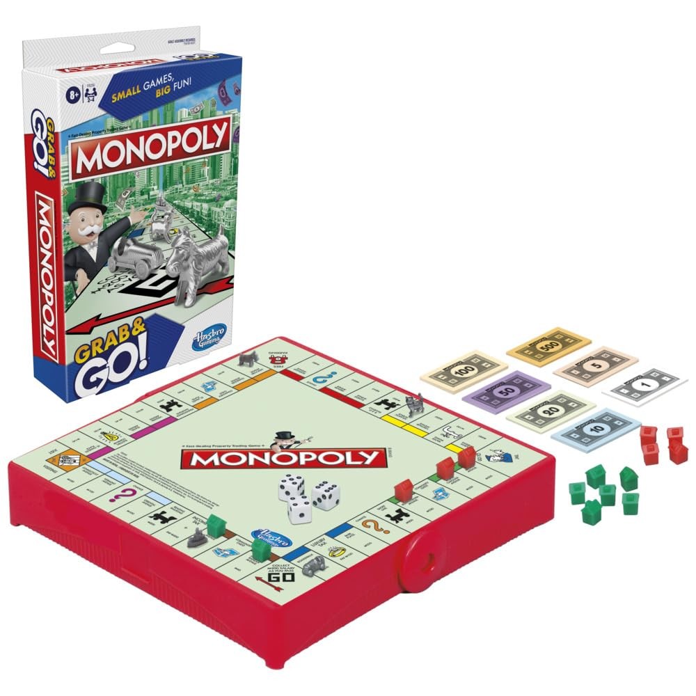 Grab ‘N GO Travel Game Monopoly One Size, Multicolor