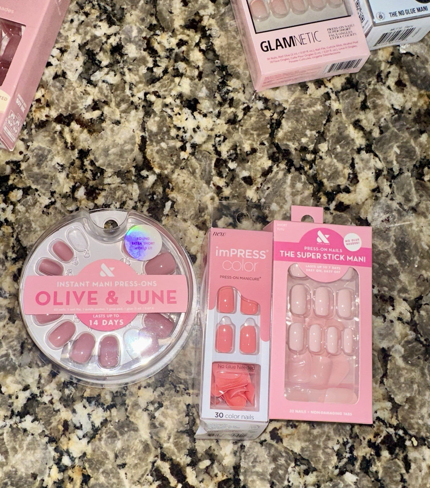 Glamnetic Olive & June Kiss imPRESS Modelones Press-On Nails Pink Lot of 16