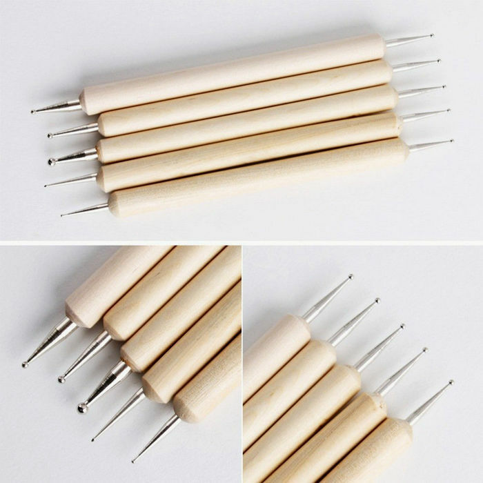 3 Color 5PCS Dotting Manicure Tools Marbleizing Painting Dot Pen Nail Art Paint