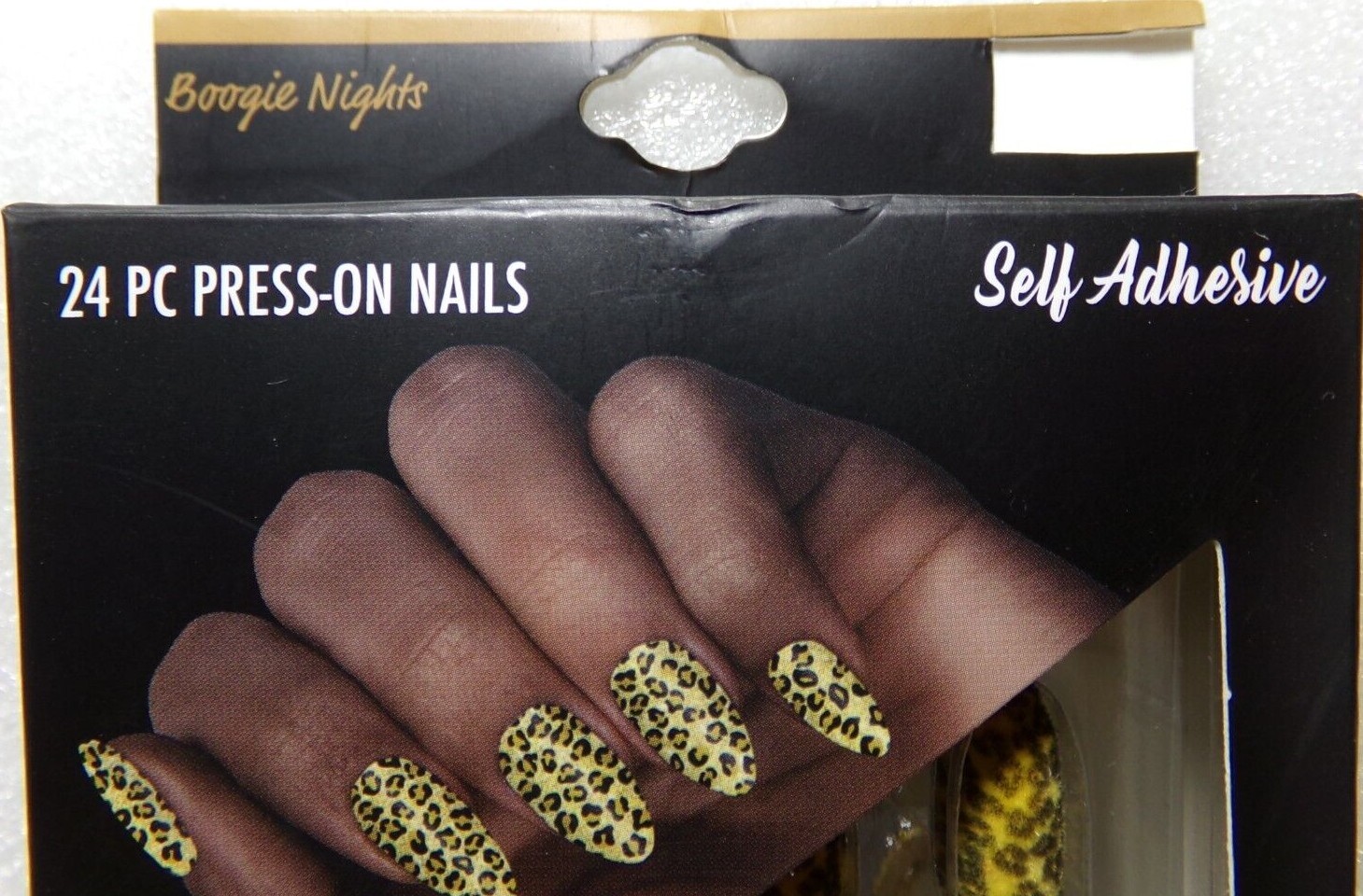 Boogie Nights NAILS Press ON Furry Leopard Print LONG , Almond, Halloween