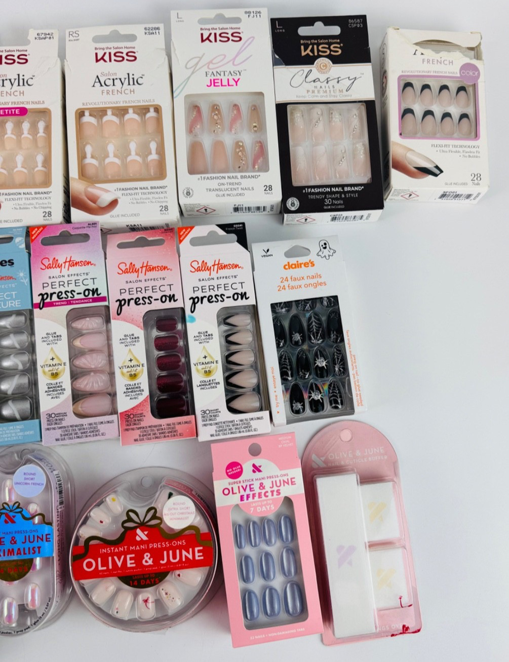 KISS, IMPRESS, SALLY HANSEN, OLIVE & JUNE, OPI, PRESS ON, DASHING DIVA GEL 31 PC