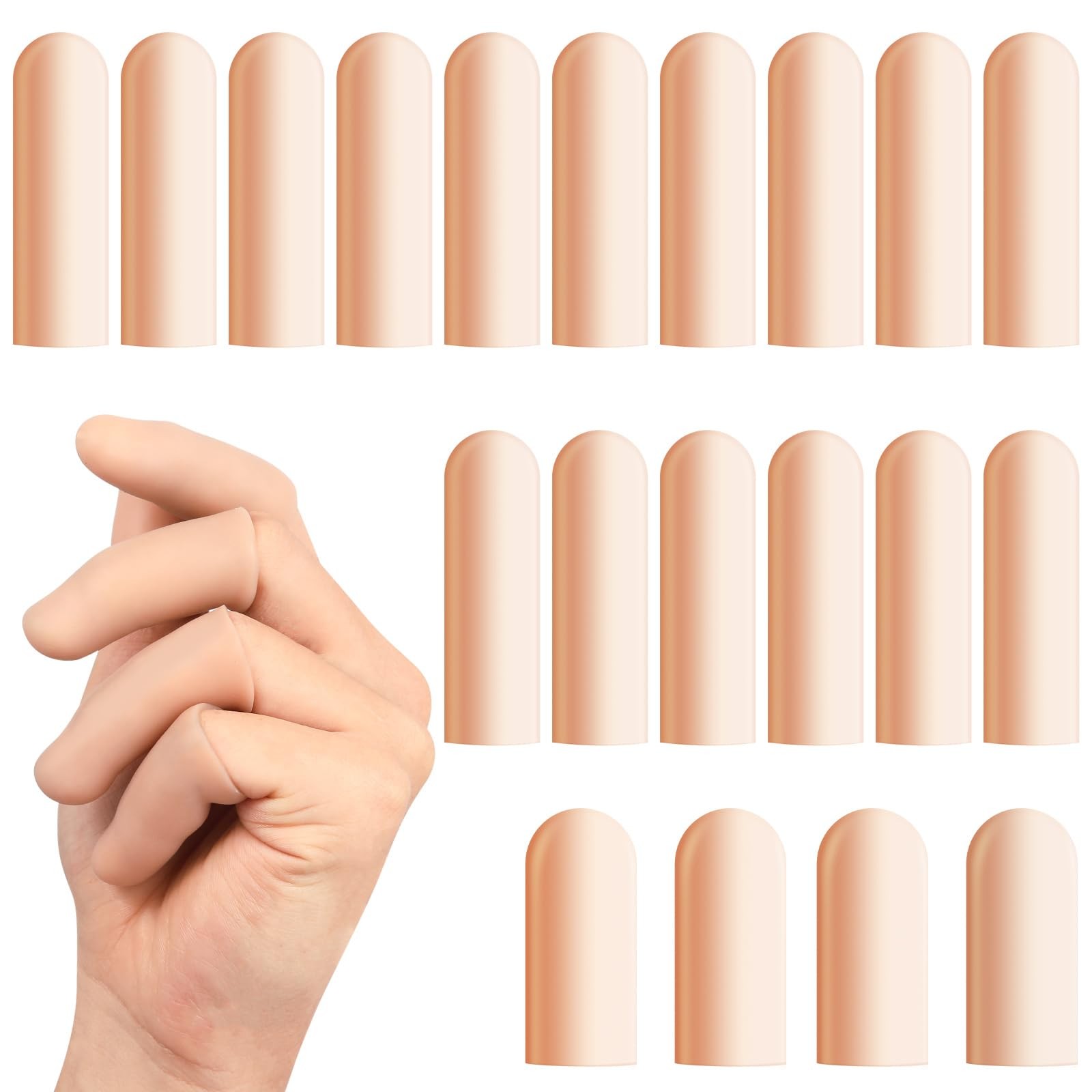 20 Pcs Gel Finger Cots Reusable Silicone Finger Protectors & Thumb Cots, Fle…