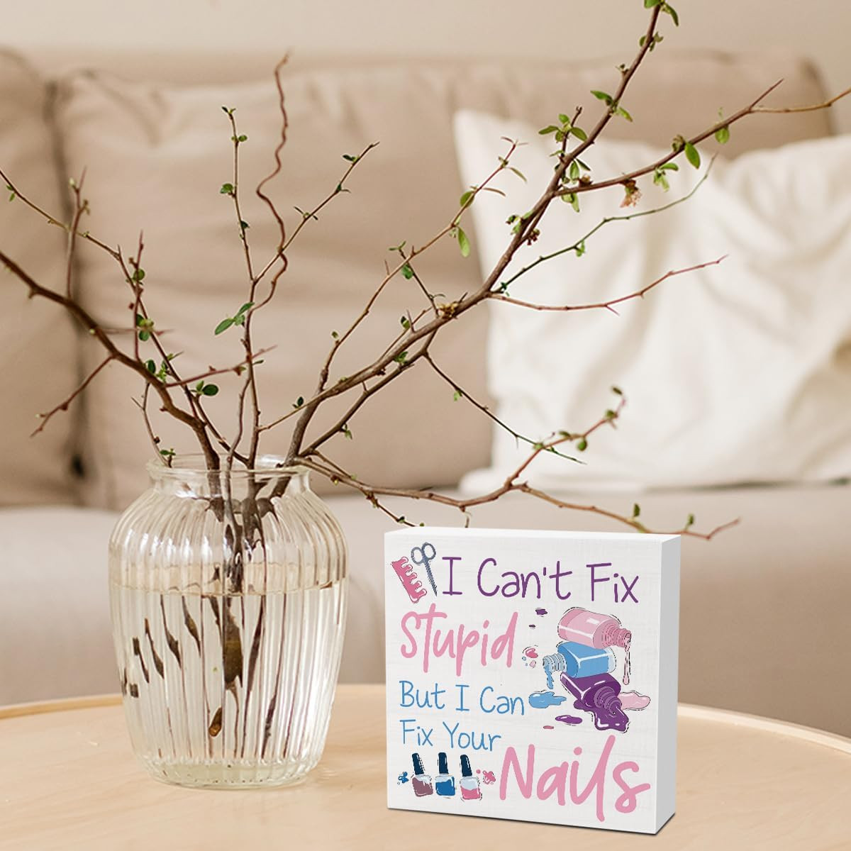 Nail Room Decor for Women Men Nail Tech Decor for Home Office Salon Bedroom Desk