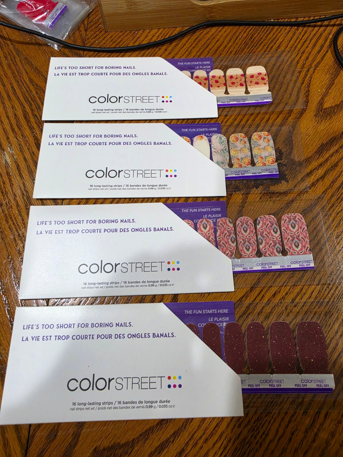 Color Street Nail Wrap Strips Glitter Multicolor Peel-Off Nail Art Artificial