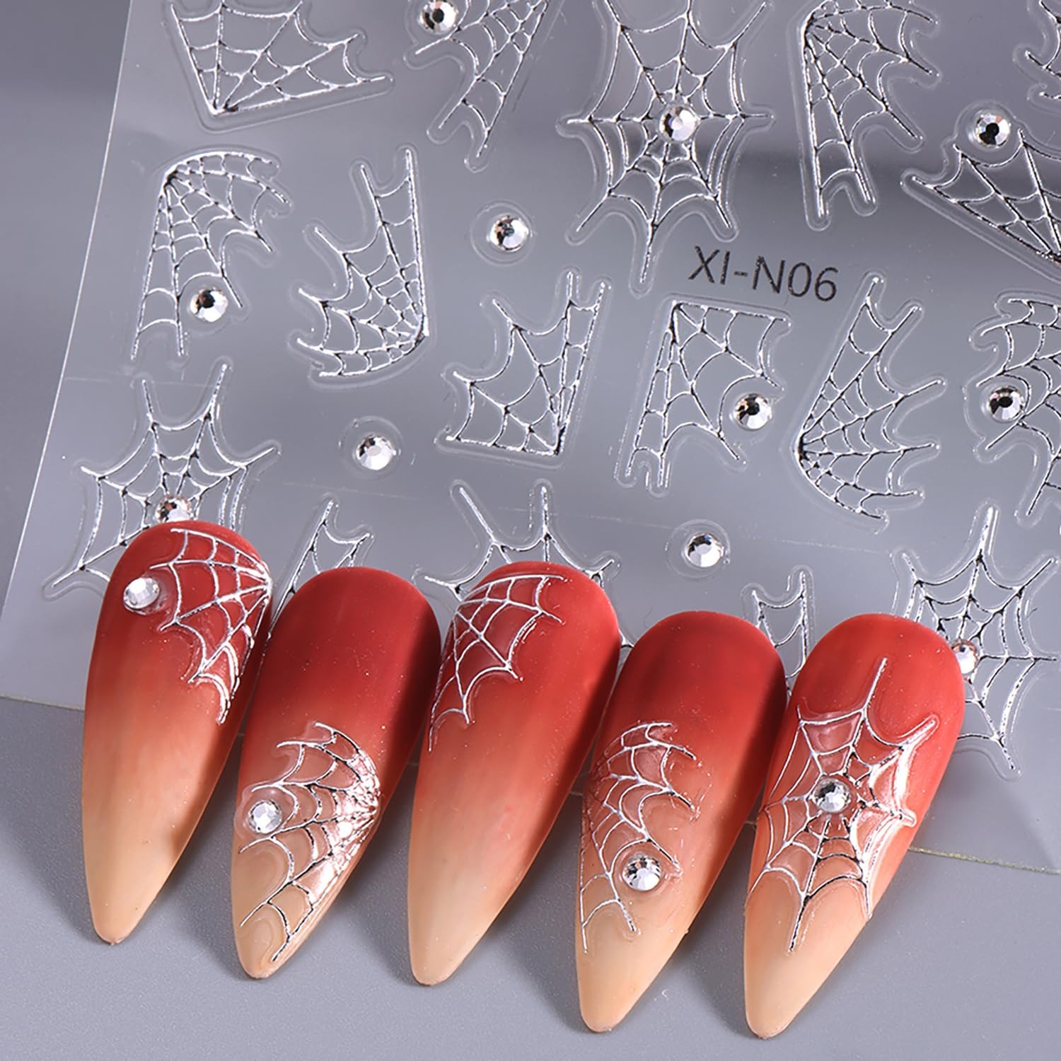6 Halloween Nail Decals Stickers -Adhesive DIY Nail Art Tips Stencil for Hall…