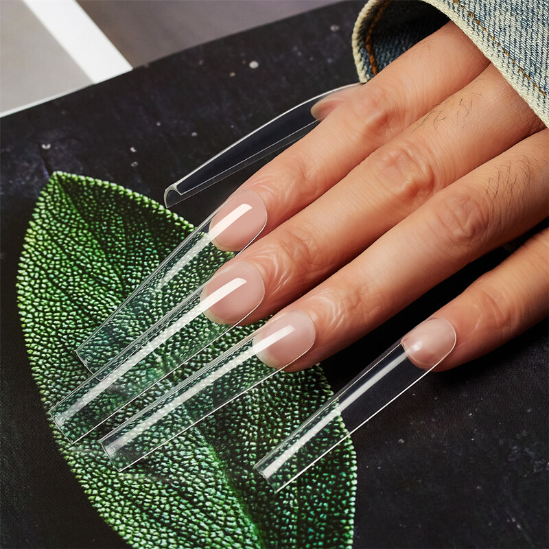 120Pcs/Box 4XL Extra Long Nail Tips Seamless Square Press On Nails