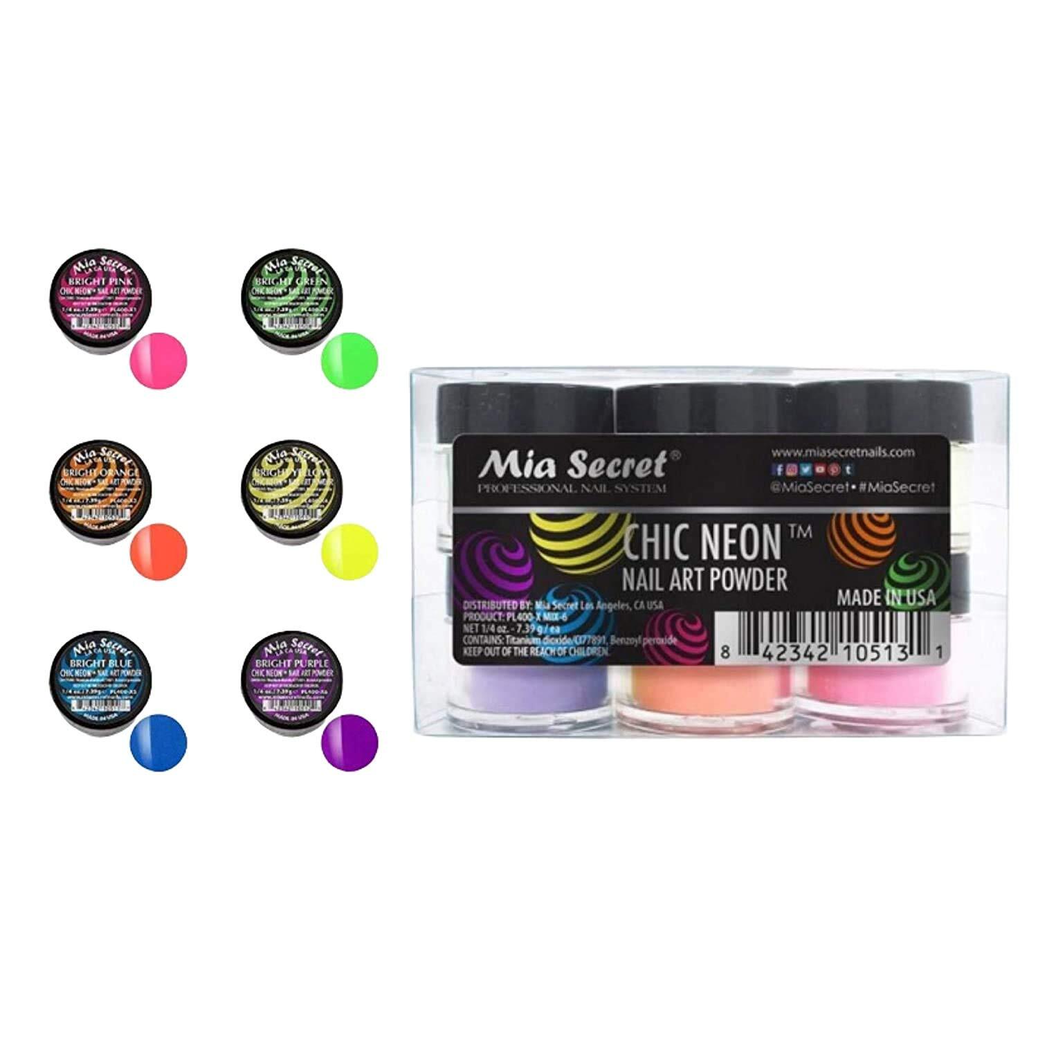 Mia Secret Nail Art Powder – CHIC NEON 0.25 oz – CHOOSE COLOR:
