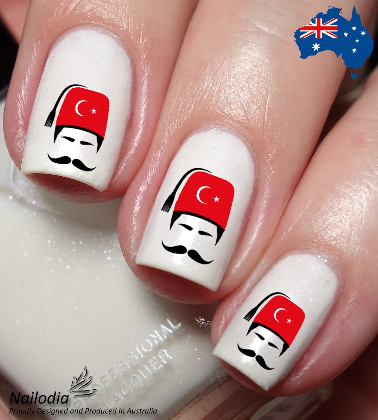 I love Turkey Flag Nail Art Decal Sticker Water Transfer Slider – Turkish Theme