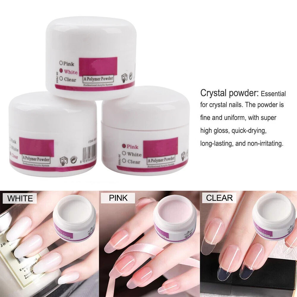 Acrylic Nail Kit Glitter Ez Flow Acrylic Powder Art Manicure Tool Tips Brush Set