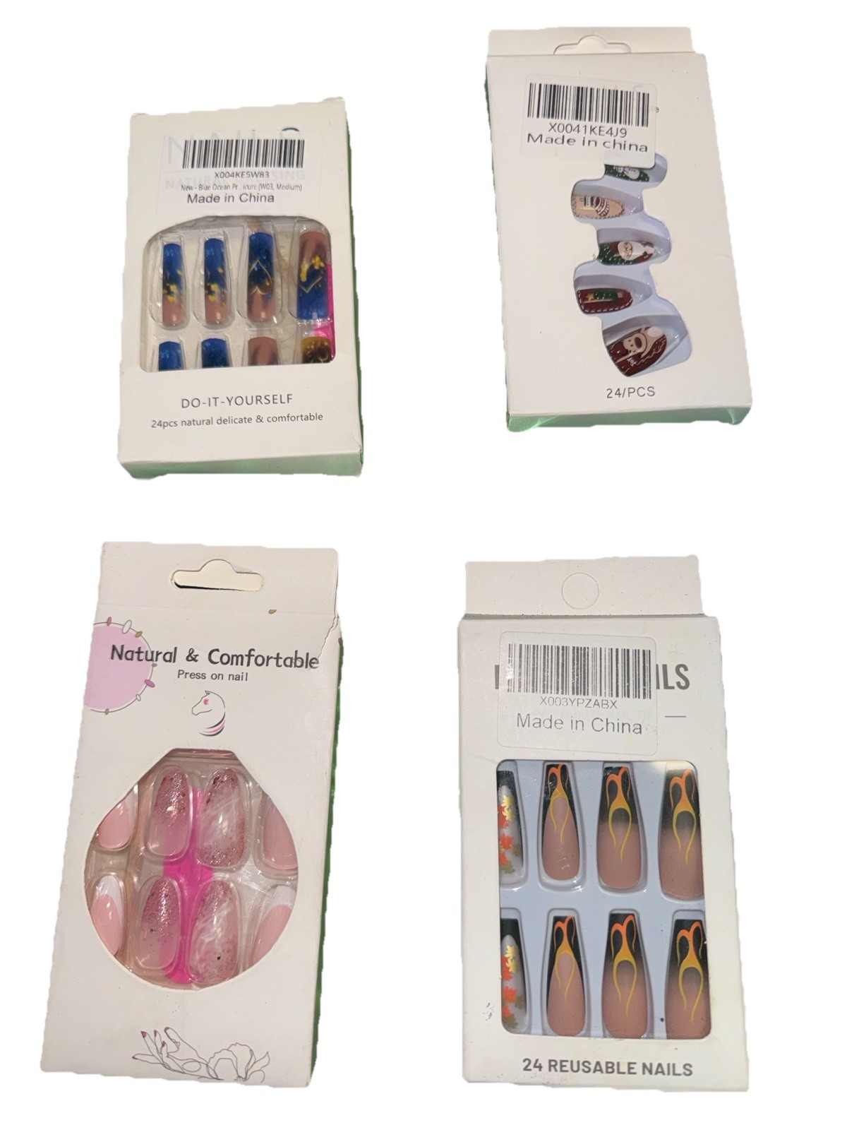 Lot of 14 Press On Nail Sets Mixed Brands Designs As Is See Photos
