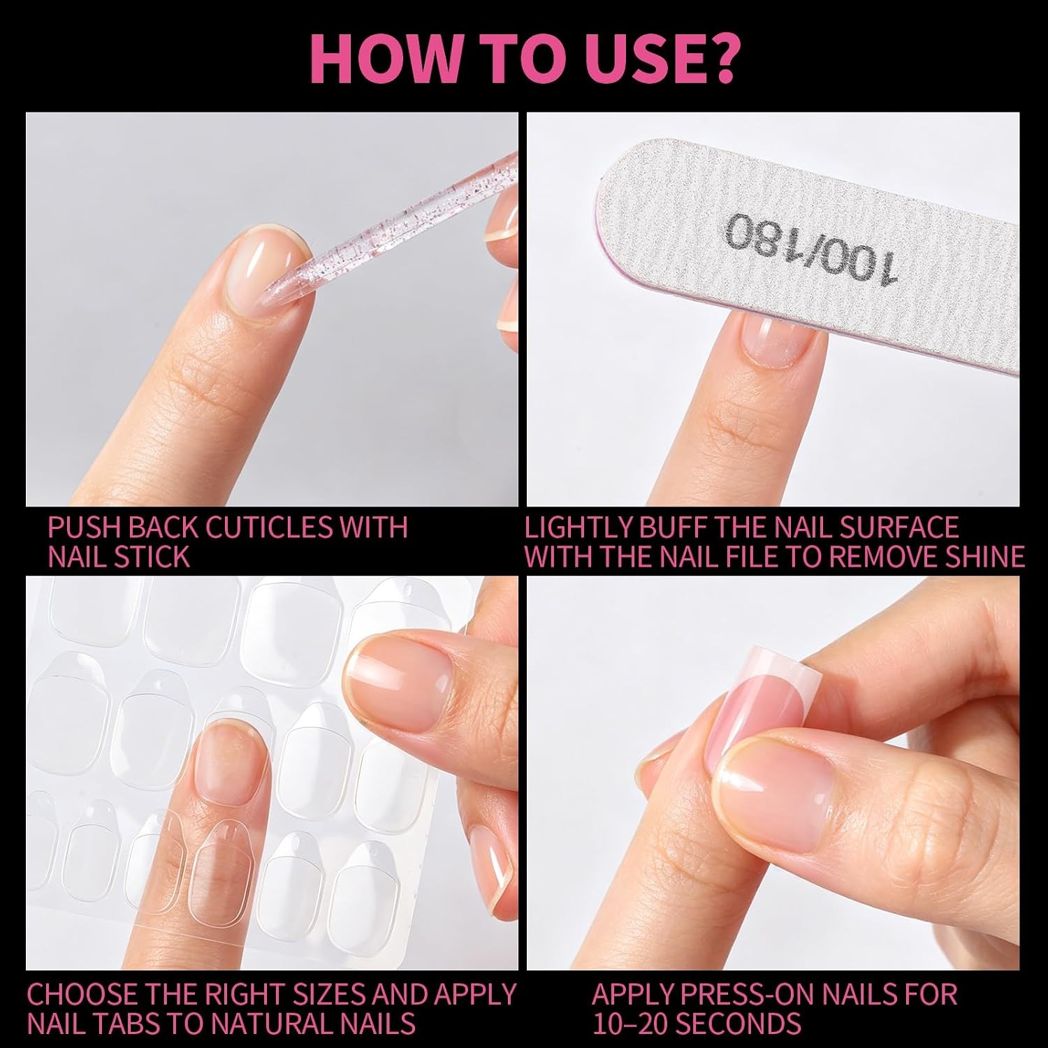 YGDZ 300PCS Press On Toenails & French Tip Nails Kit, Short Square