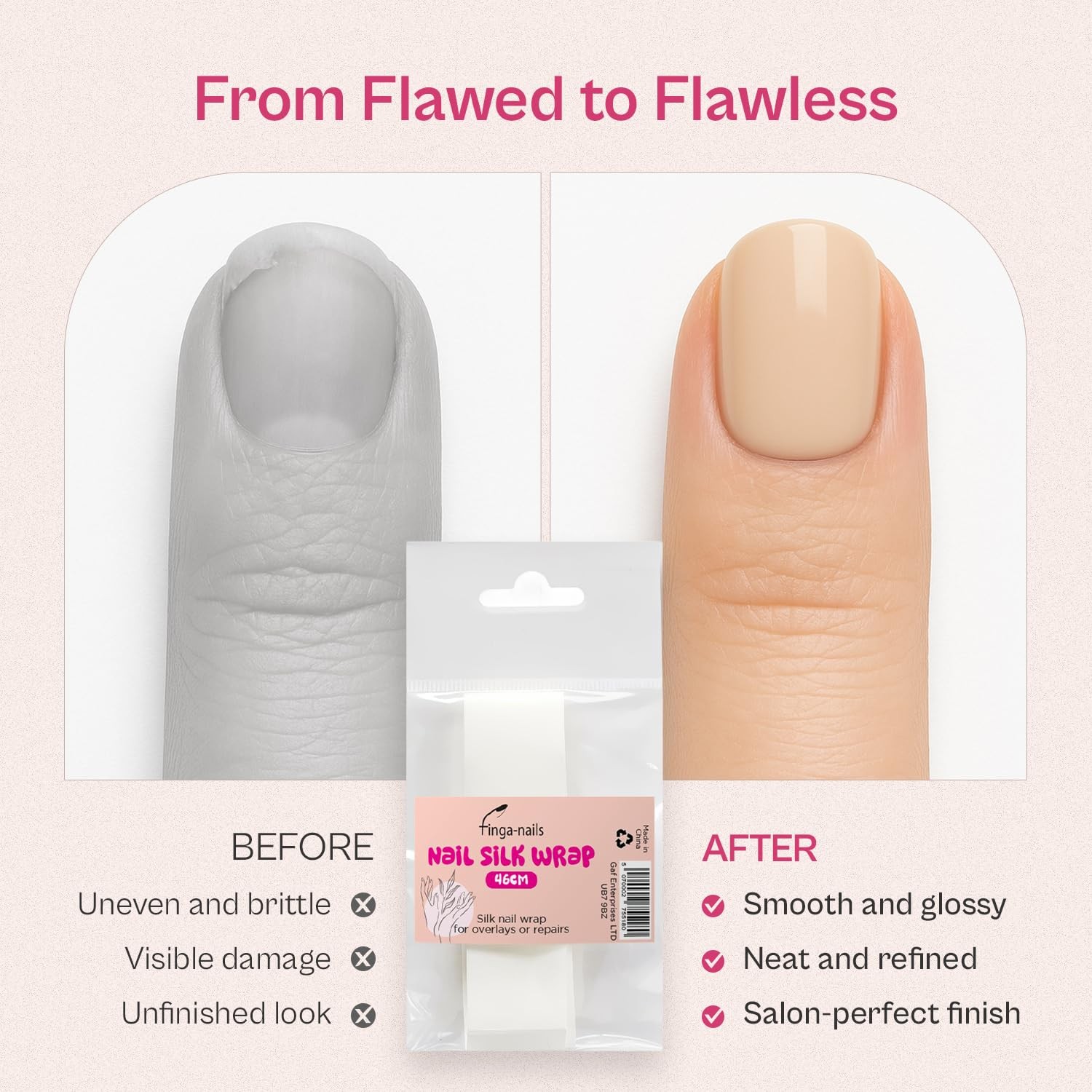 Silk Wrap for Nails 46cm Cracked Nail Repair 0.01 Ounce (Pack of 1), Clear