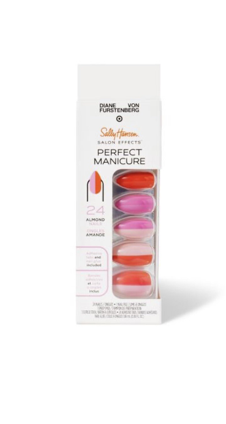 Sally Hanson X Diane Von Furstenberg Adhesive 24 Nails Almond Shape (4 Pack) NWT