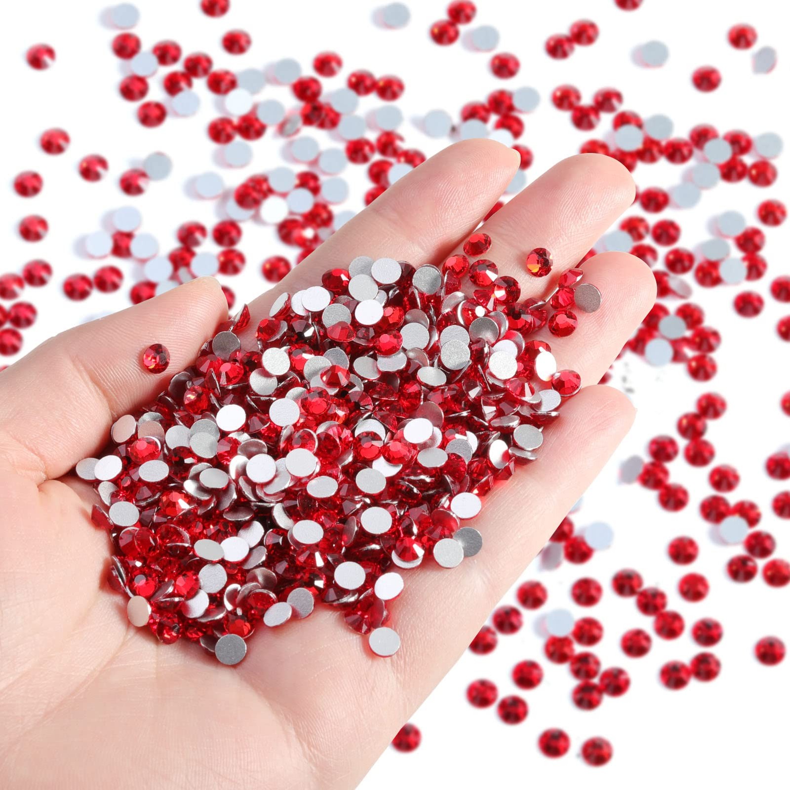 Flatback Rhinestones Bulk,14400pcs Red Rhinestones for Crafts Clothes DIY Dec…