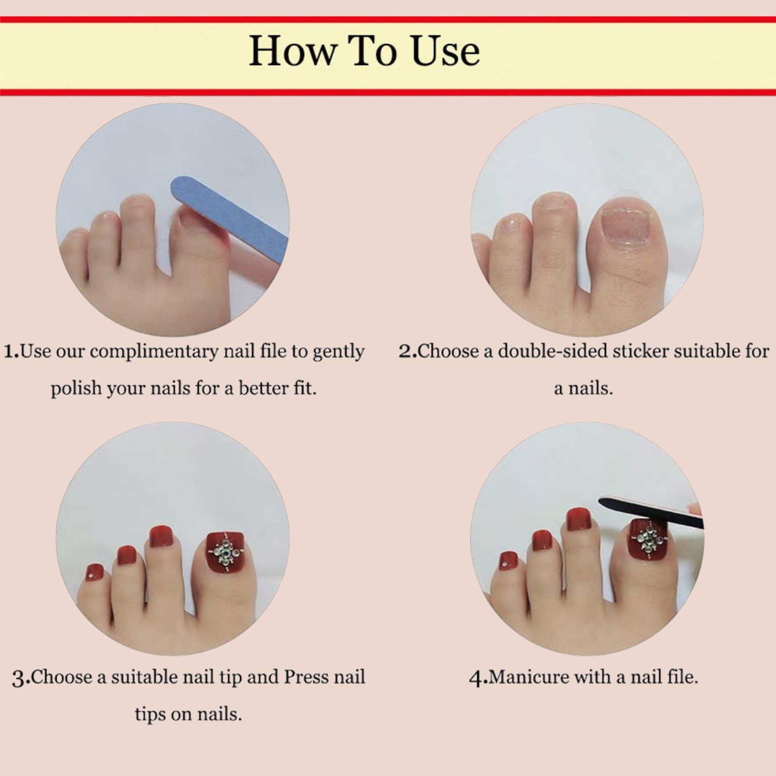 FJSMTOPl Press on Toenails Ombre Pink Square 24 Fl Oz (Pack of 1), style23