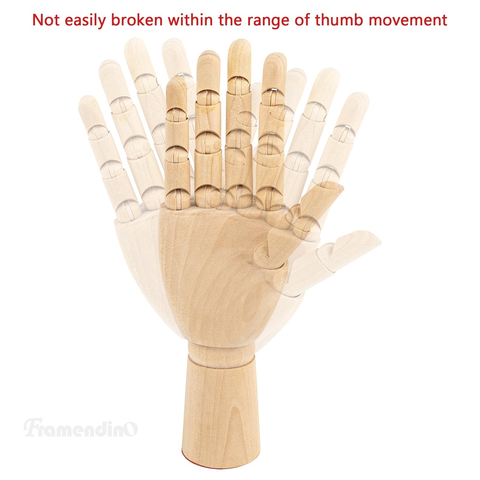Framendino, 2 Pack 7″ Flexible Wood Hand Model Wooden Mannequin Right Left Dr…