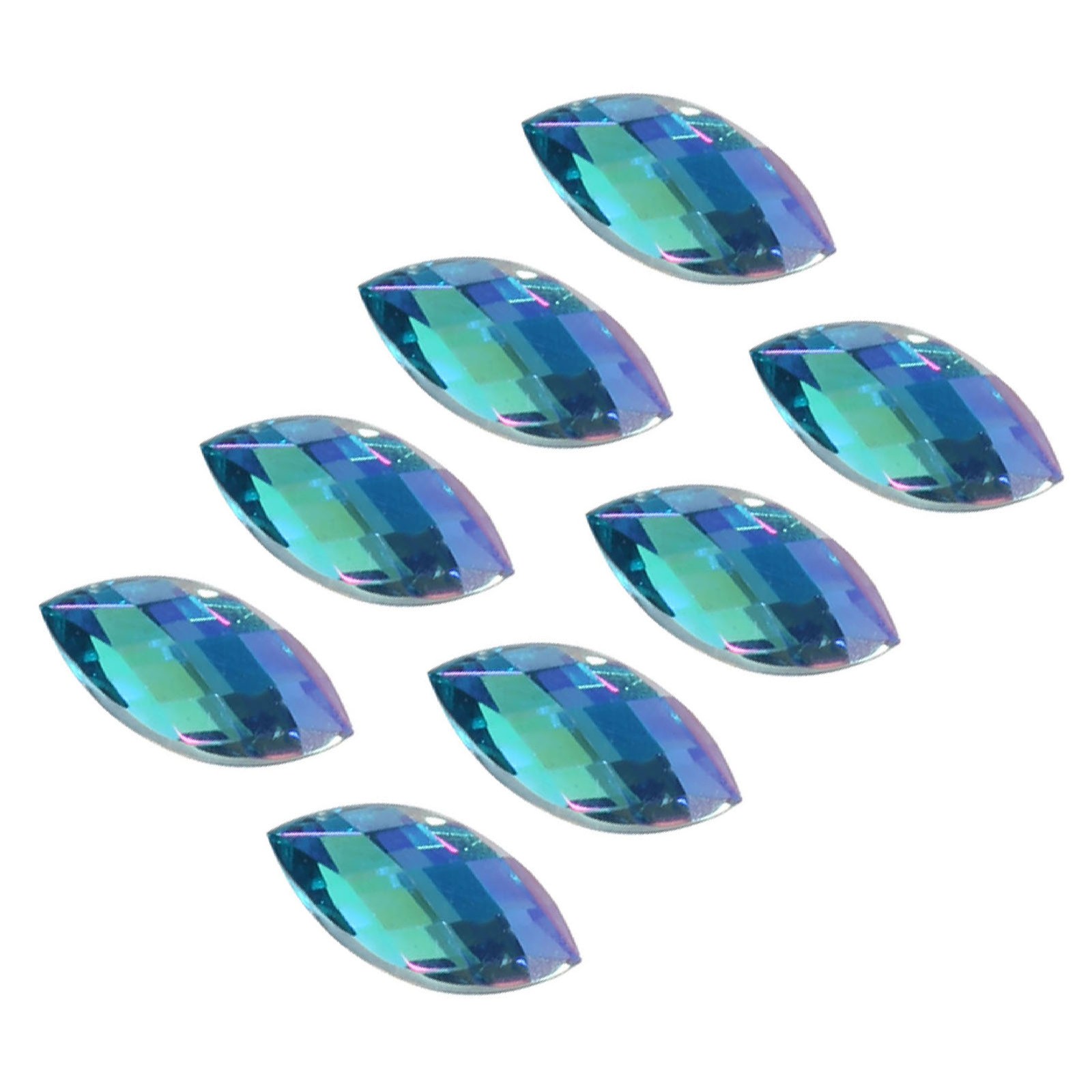 ¦Colorful Horse Eye Shape Acrylic Rhinestones Flat Back Art Accessories(Light