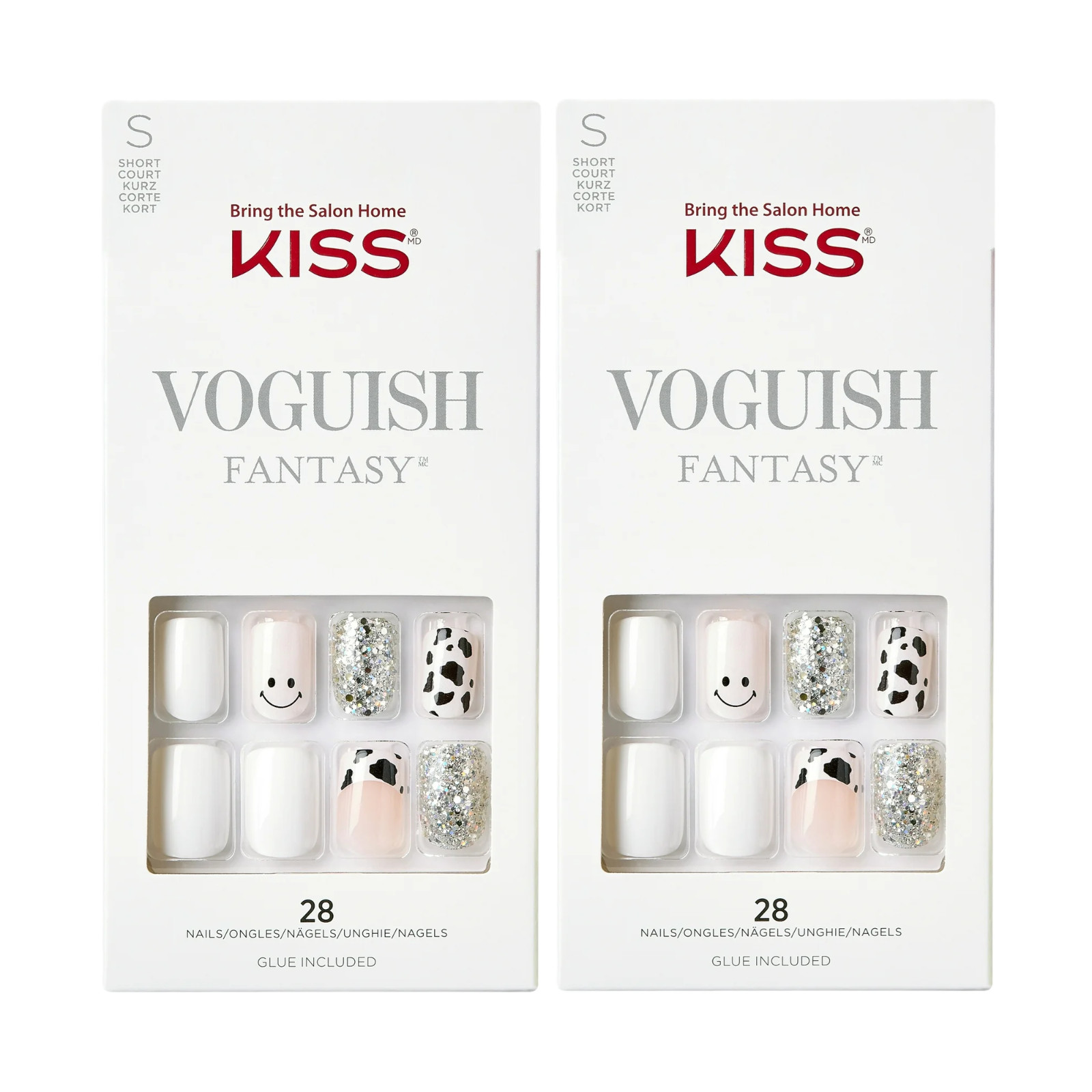 2 Pack of Kiss Voguish Fantasy Short Nails, FV24X