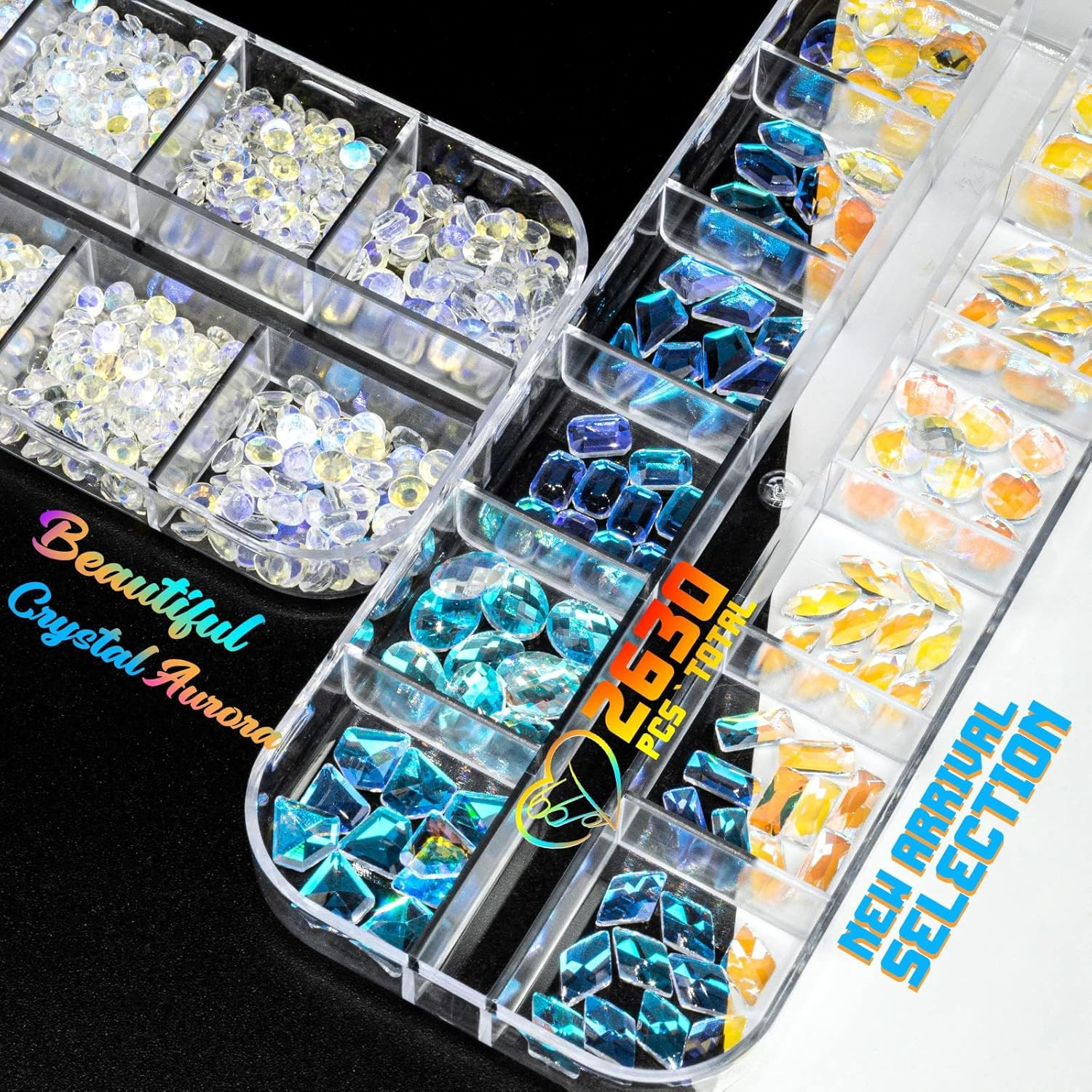Aurora Crystal Clear Moonlight Rhinestones – Flatback round Beads K9 Glass Gems