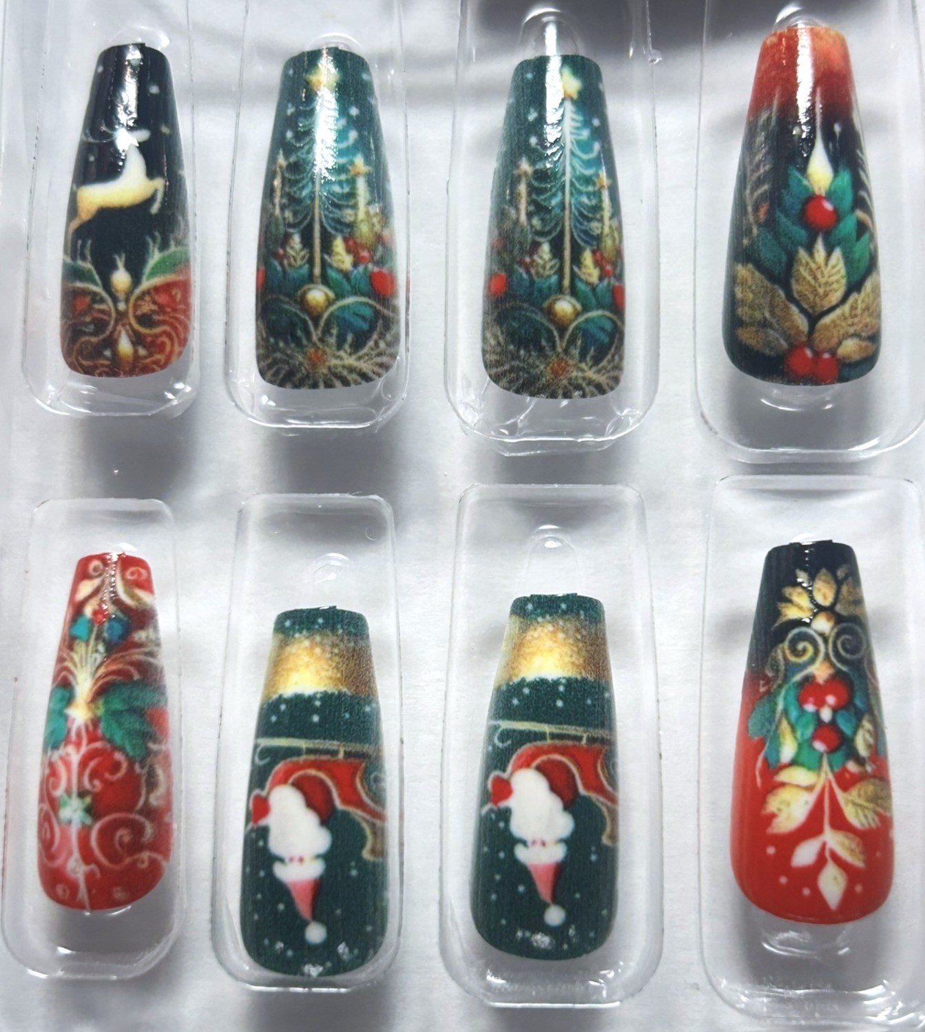 Christmas Press On Nails “YOUR CHOICE” Reindeer, Snowflake, Gingerbread, Lights