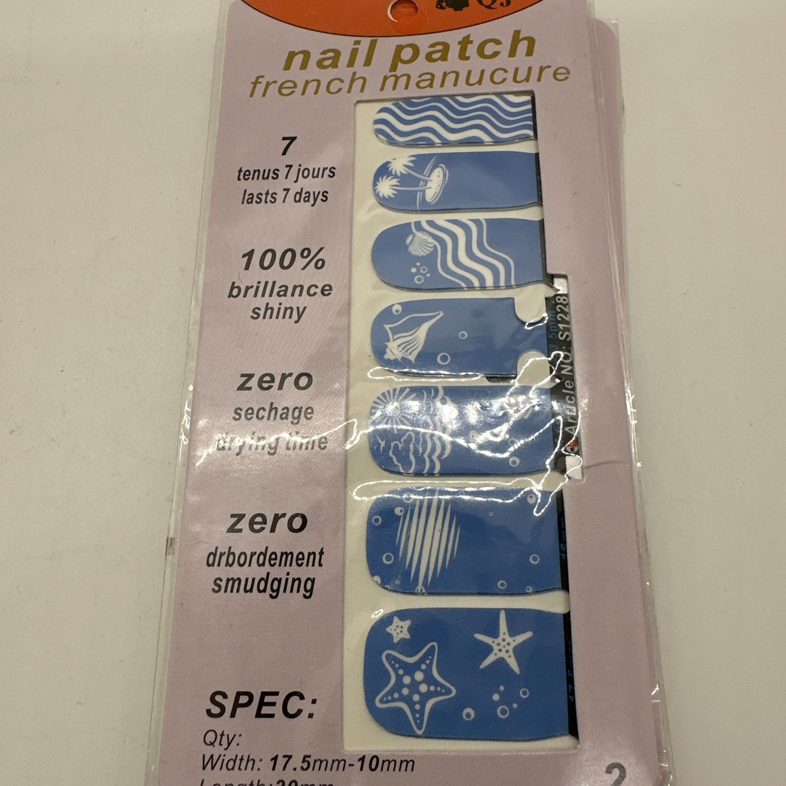 Lot Of 8 QJ Nail Patch Wrap Packs Nail Art Multicolor Glitters New 8×16 Strips