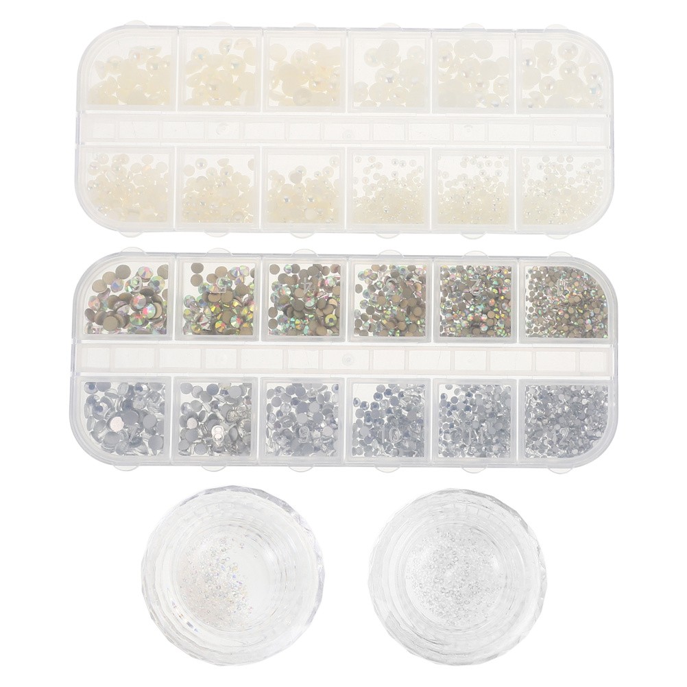 4 Boxes Nail Crystal Rhinestones Flatback Ab Gems For Crafts And Nails
