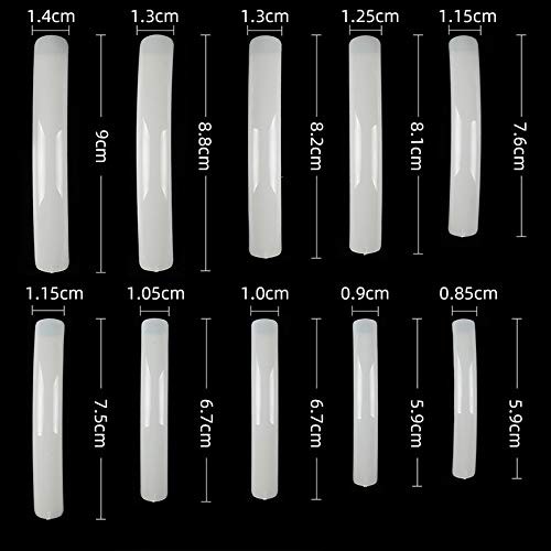Yimart 100pcs White/Clear/Natural Extra Long 100 Count (Pack of 1), Clear