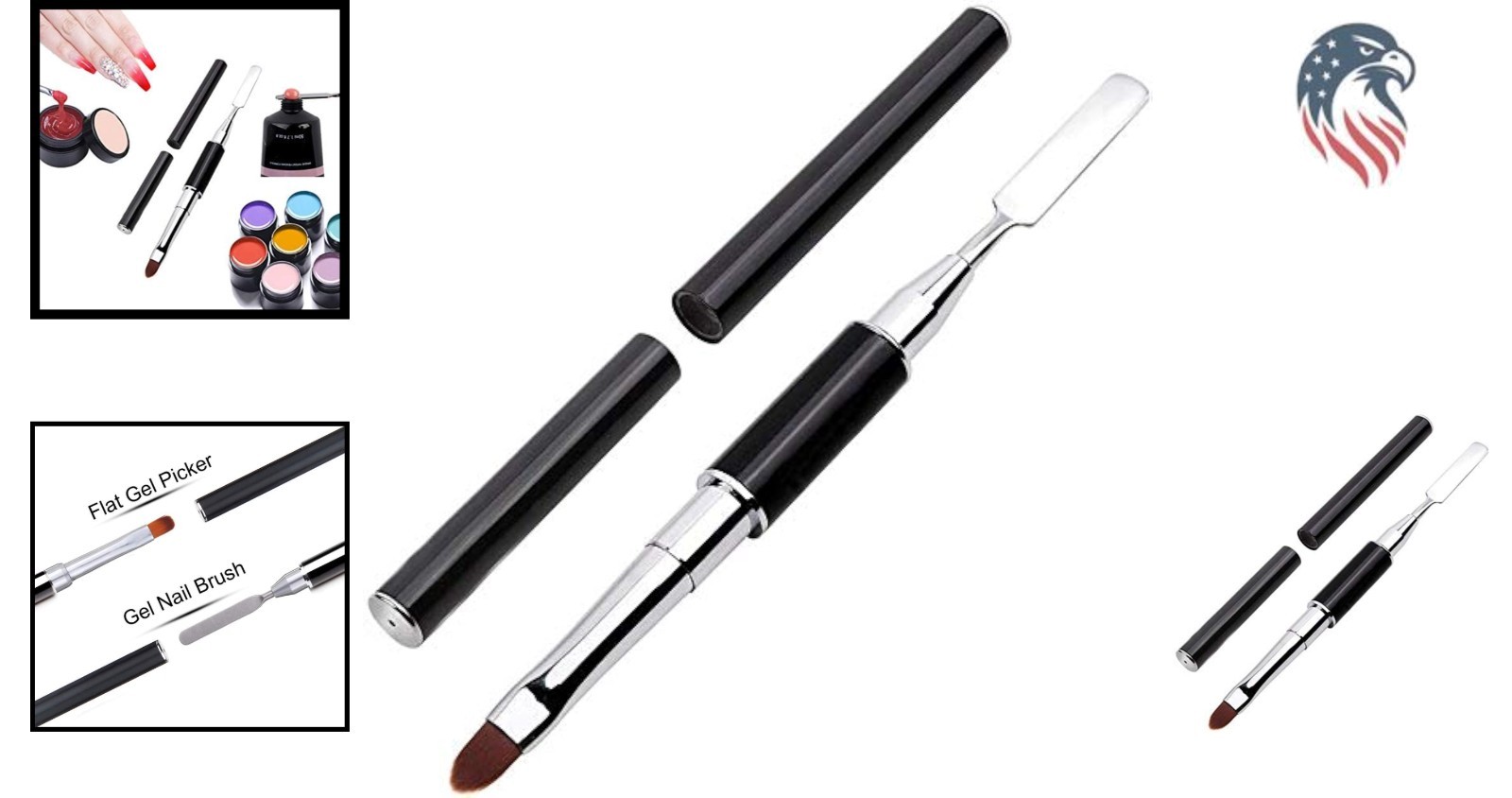 Dual-Ended Polygel Brush Picker Tool Stainless Steel for Gel Nail Extensions