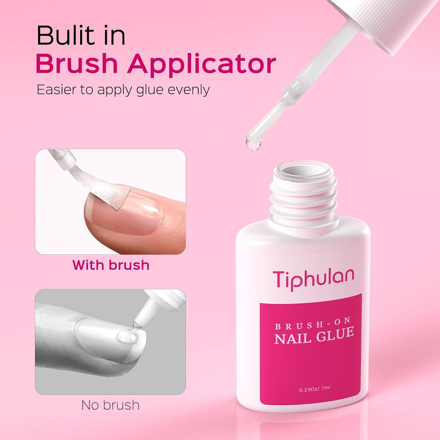 28Ml Brush on Nail Glue for Press On, Acrylic Nails – Super Strong, Durable & Lo