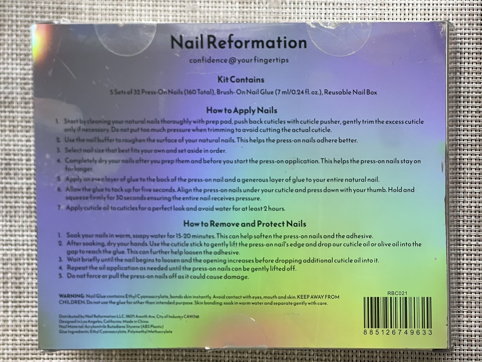 Nail Reformation Signature Nail Box Glazed Over 5 Sets of 32 Press-On Nails 160