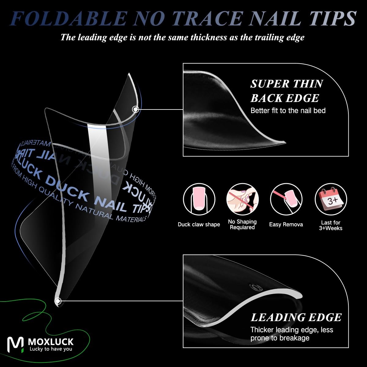 Moxluck Stiletto Nail Tips,Soft Gel Almond Half 140 Piece Assortment, SET-4