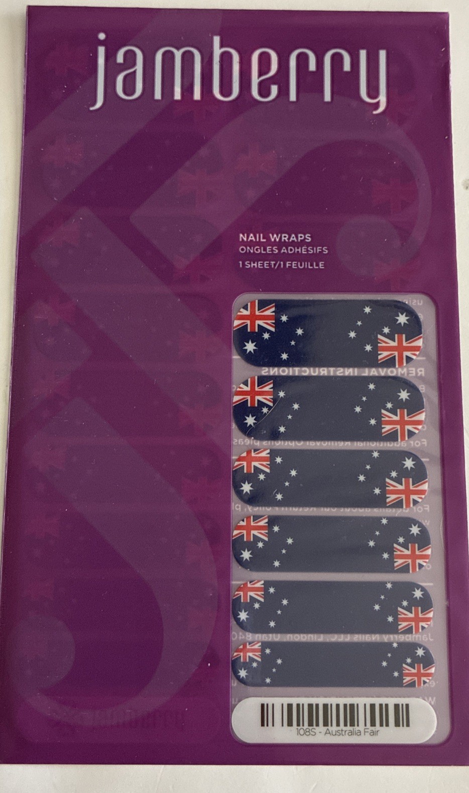 NEW Australia Fair 108S Jamberry Full Sheet Nail Wraps
