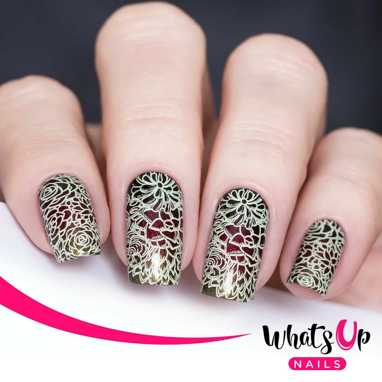 B060 Deserted Succulent Stamping Plate For Stamped Nail Art Design