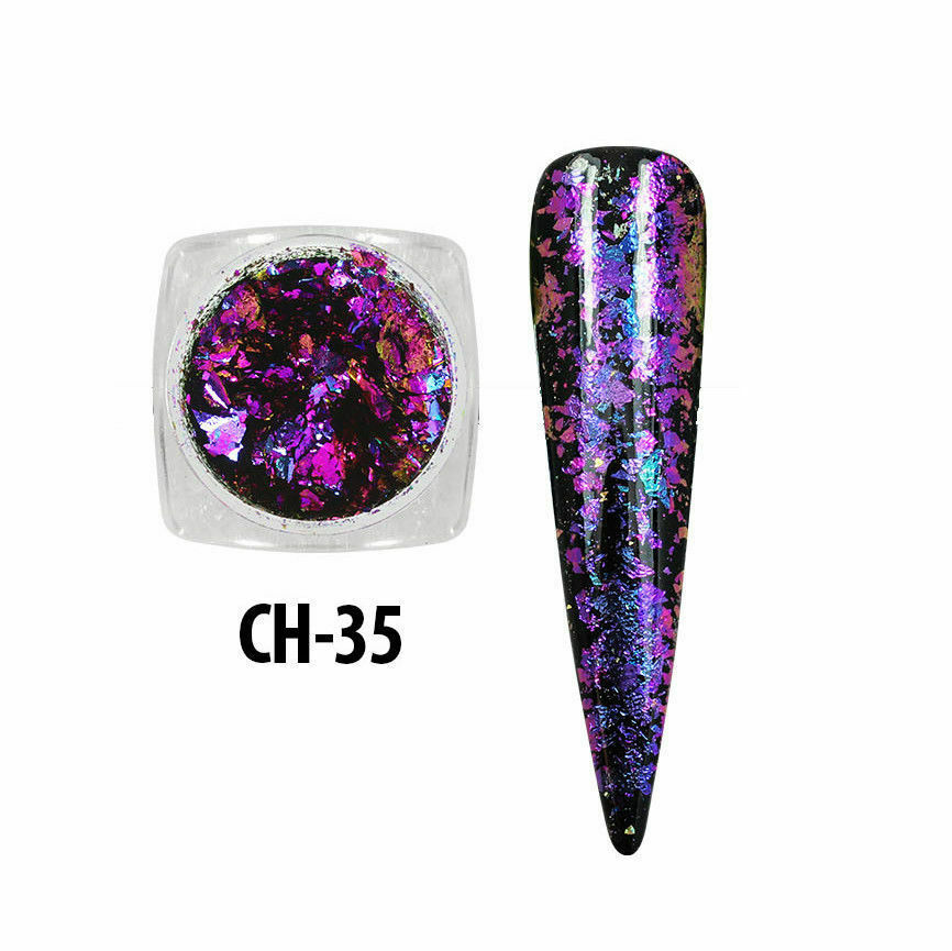 METALLIC FLAKES NAIL DECORATIONS Mia Secret Nail Art Design CH-35