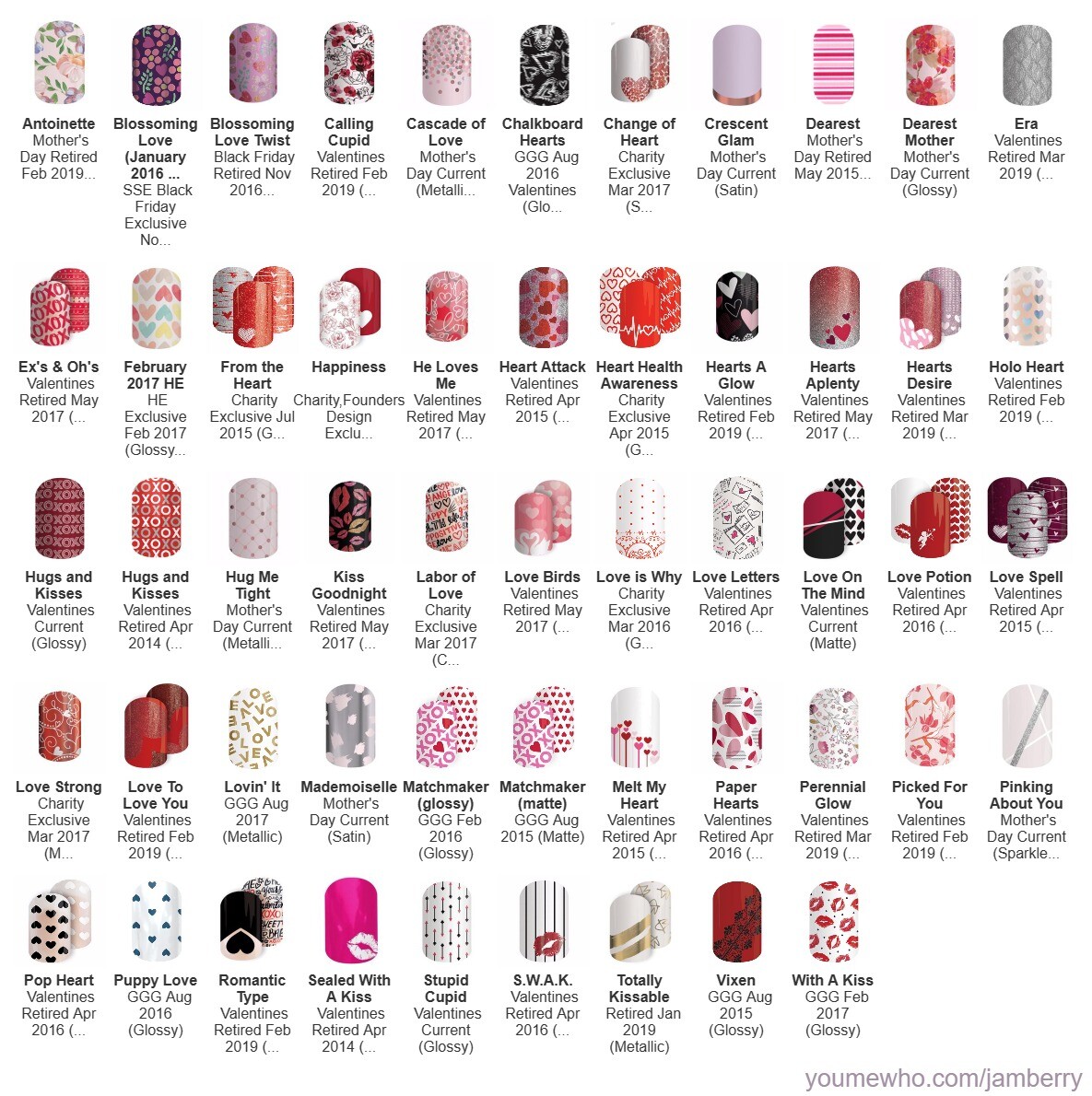 Jamberry Valentine’s & Mother’s Day Nail Wraps – Half Sheets – Free Shipping!