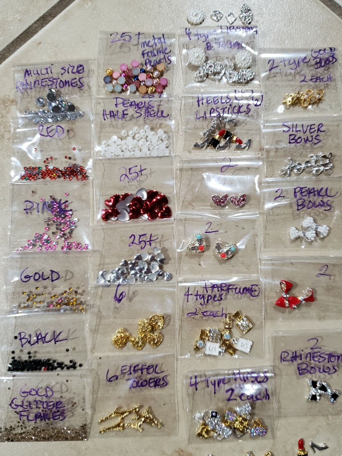 3D Nail Art Charms Rhinestone Jewelry Lot Valentine’s Hearts