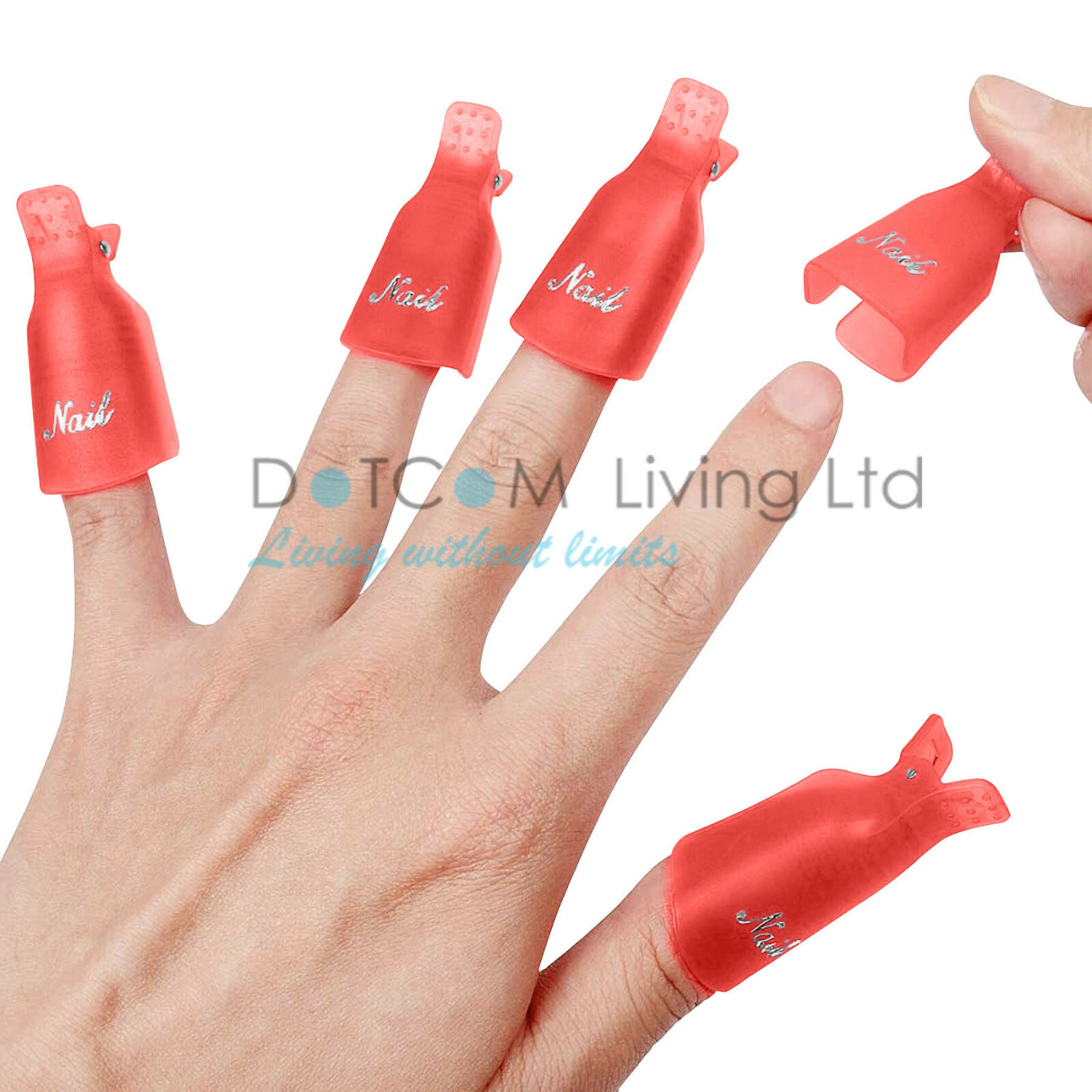 10 X Plastic Nail Soak Off UV Gel Art Polish Remover Wrap Gelish Clip Cap UK NEW