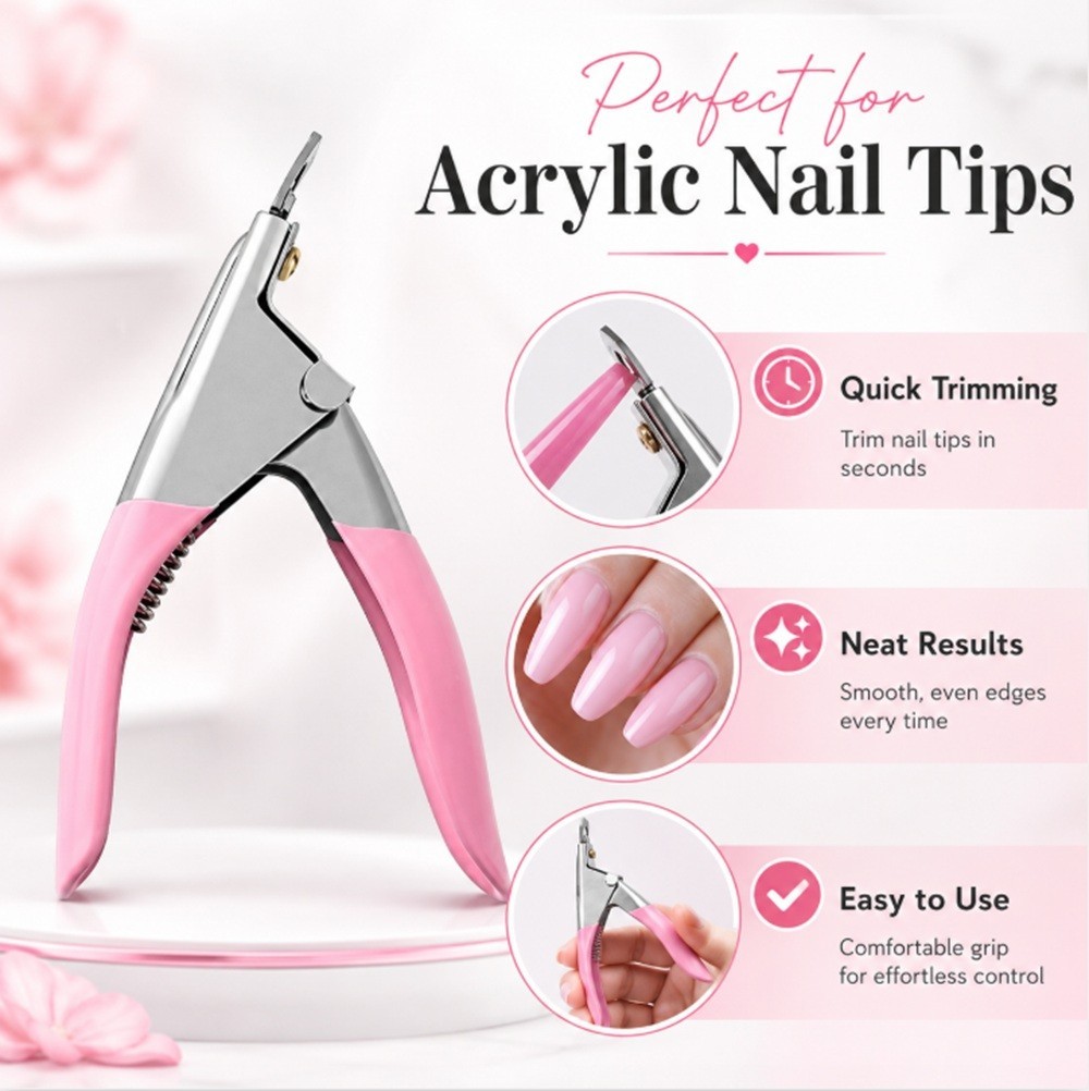 Acrylic Nail Scissors False Nail Clipper U-Edge Manicure Tips Cutter Nail Art