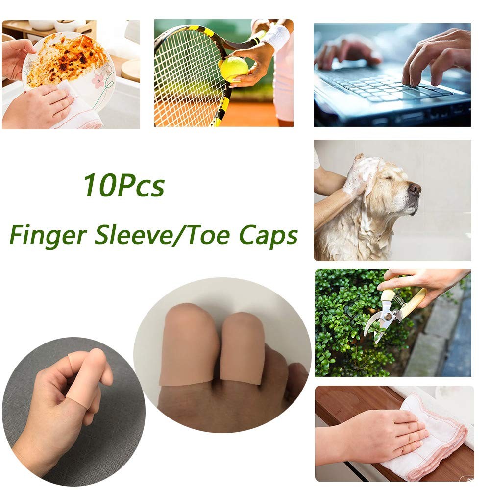Silicone Finger Protectors Gel Caps Medium Pain Relief Finger Cots Nude Set