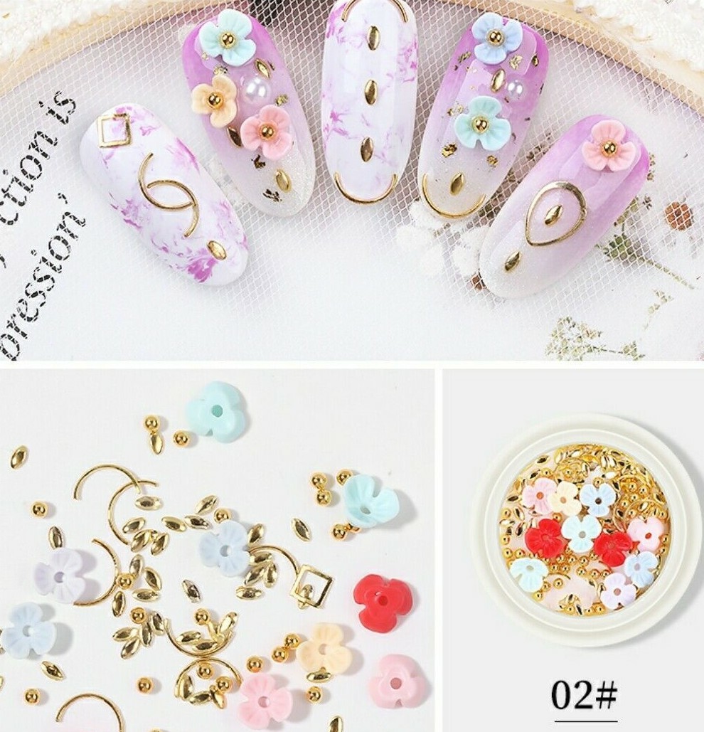 Nail Art 3D Rose Flower Shell Jewelry Gems Mix Nail Art Decoration – Jargod