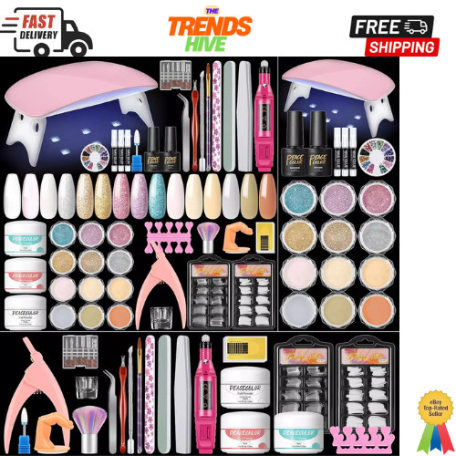 Acrylic Nail Kit for Beginner Professional Nail Kit Acrylic Set with Nail Lamp..