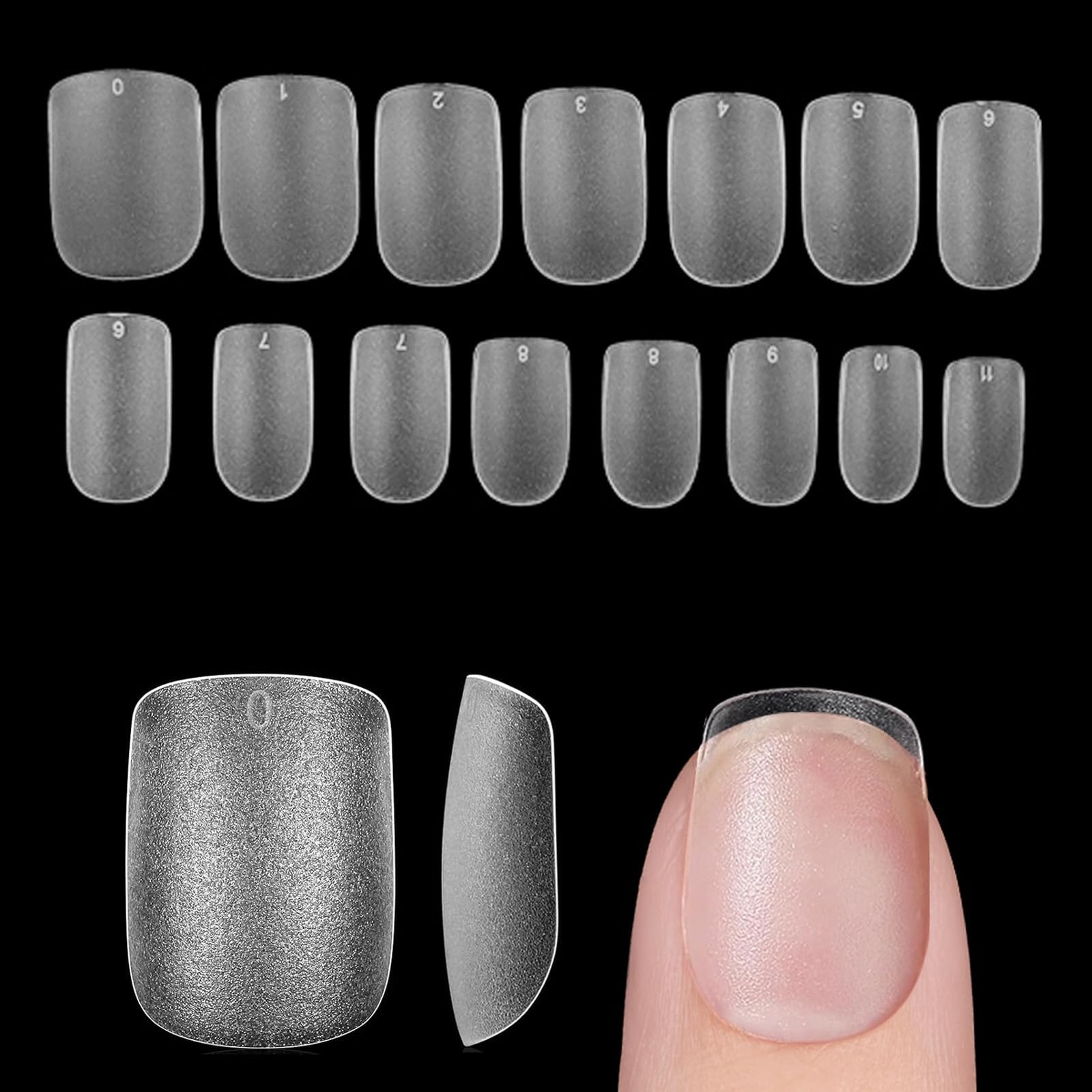 CyyaPeaap Extra Short Square Nail Tips, 240Pcs 15 Size, Soft Gel X Tips