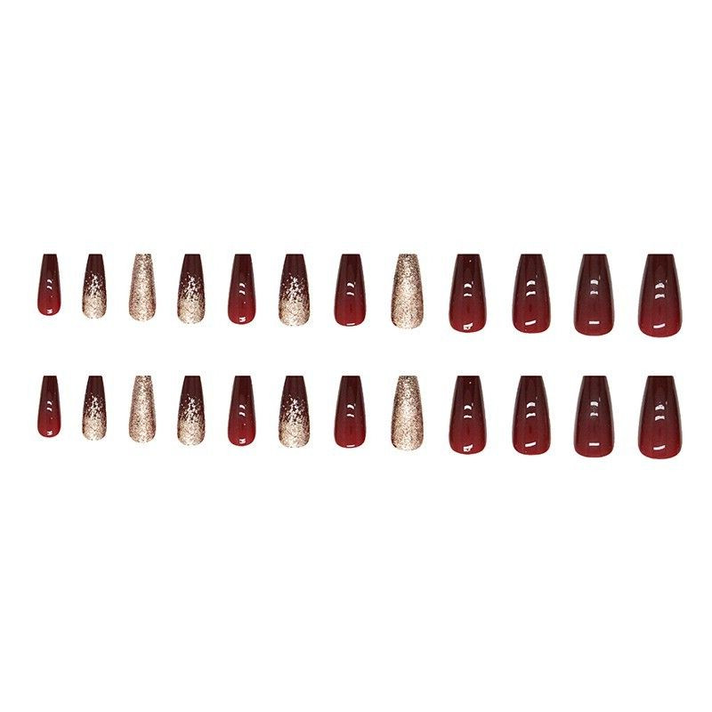 Press On Nails Long Coffin Glossy Nail Tips Glue on Gel Fake Nail Tip Gift Box