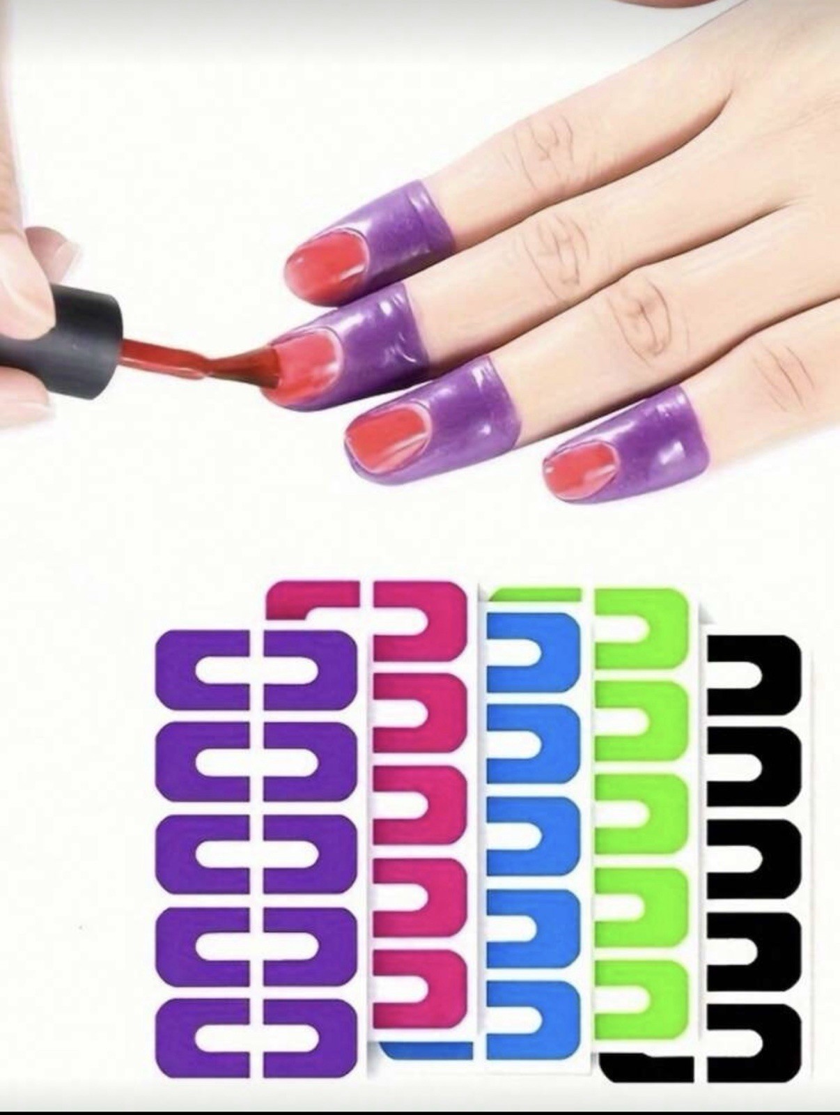 10PCS Random U – Shaped Guard Nail Polish Finger Protector Peel of Tape Stickers
