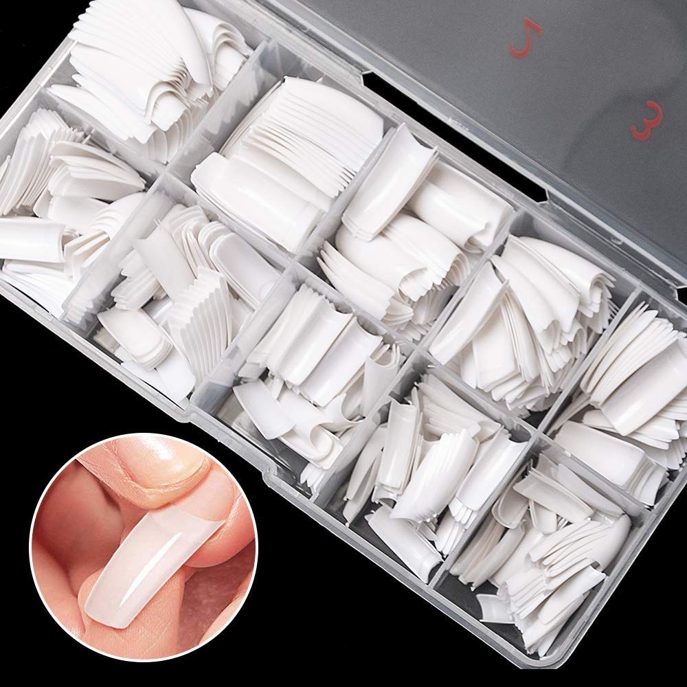 Professional French Acrylic Nail Tips – 500PCS Flexible Half Cover for Salons