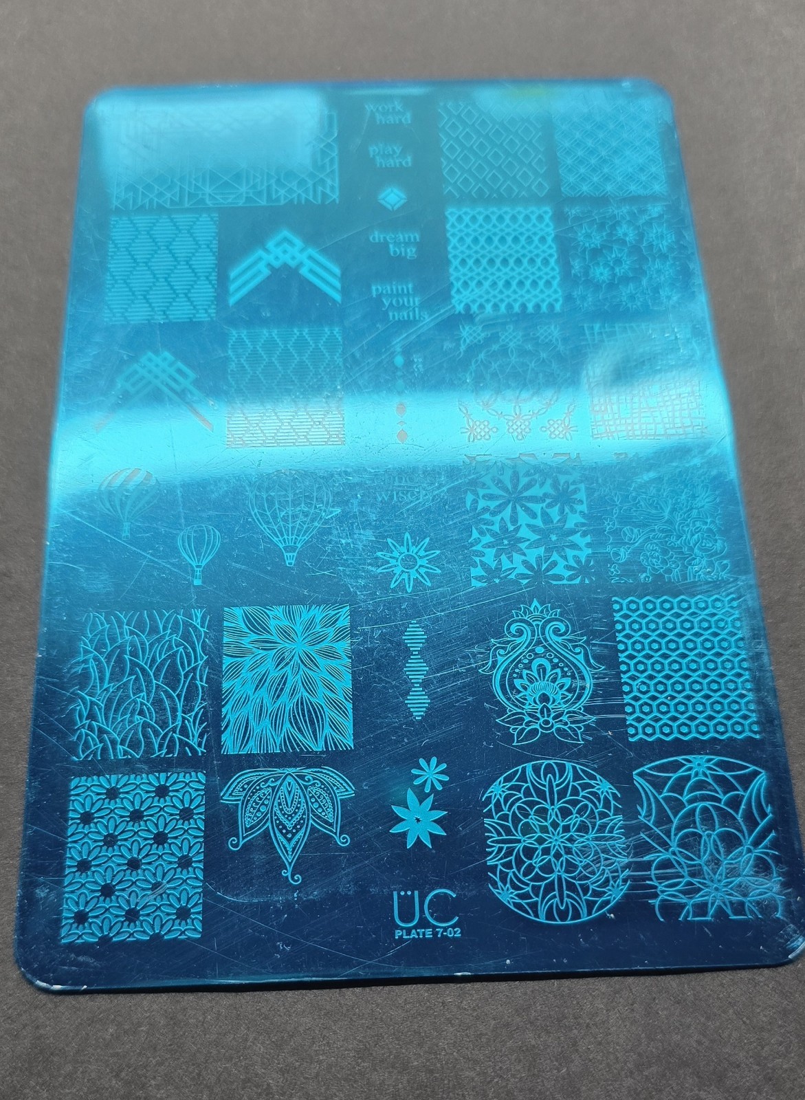 UBER CHIC UC Nail Stamp Plate 7-02 Paint Nails Manicure Mandala Kaleidoscope
