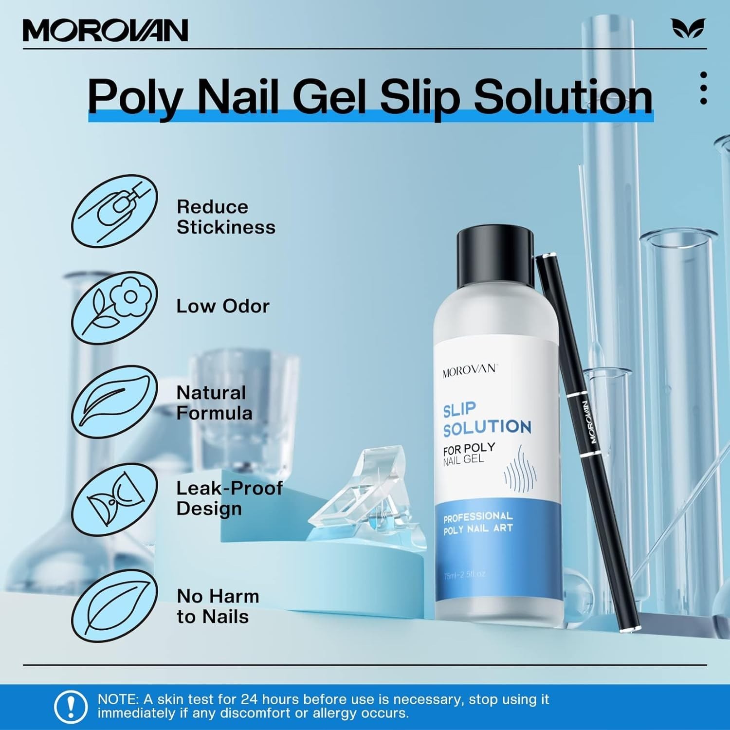 Odorless 2.5 OZ Nail Slip Solution Kit: 100 Dual Forms for Perfect Extensions