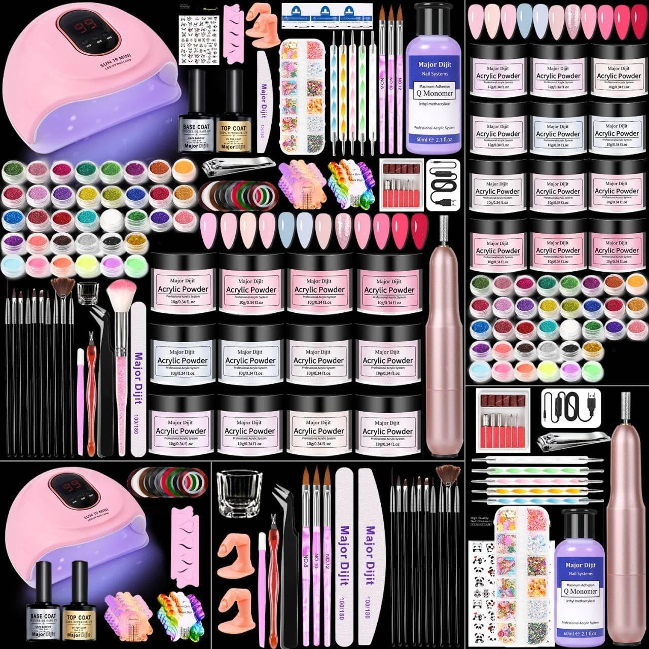 Acrylic Nail Kit with Drill Set for Beginners with Everything 12 Color Acrylic P