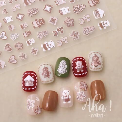 Christmas Nail Stickers Winter Snowman Snowflake Nail Art Stickers 8PCS style1